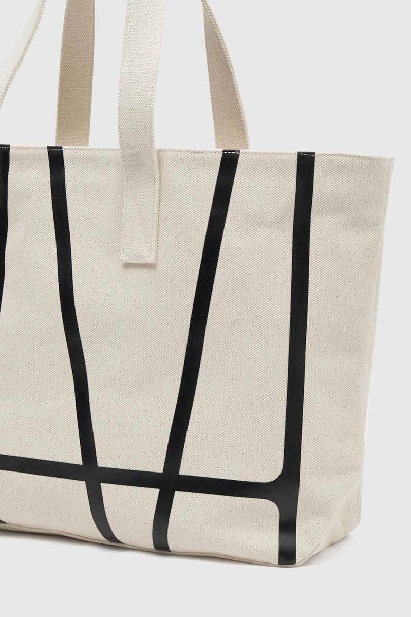 RAPHAEL CANVAS TOTE-NATURAL BLACK Bags Camilla and Marc
