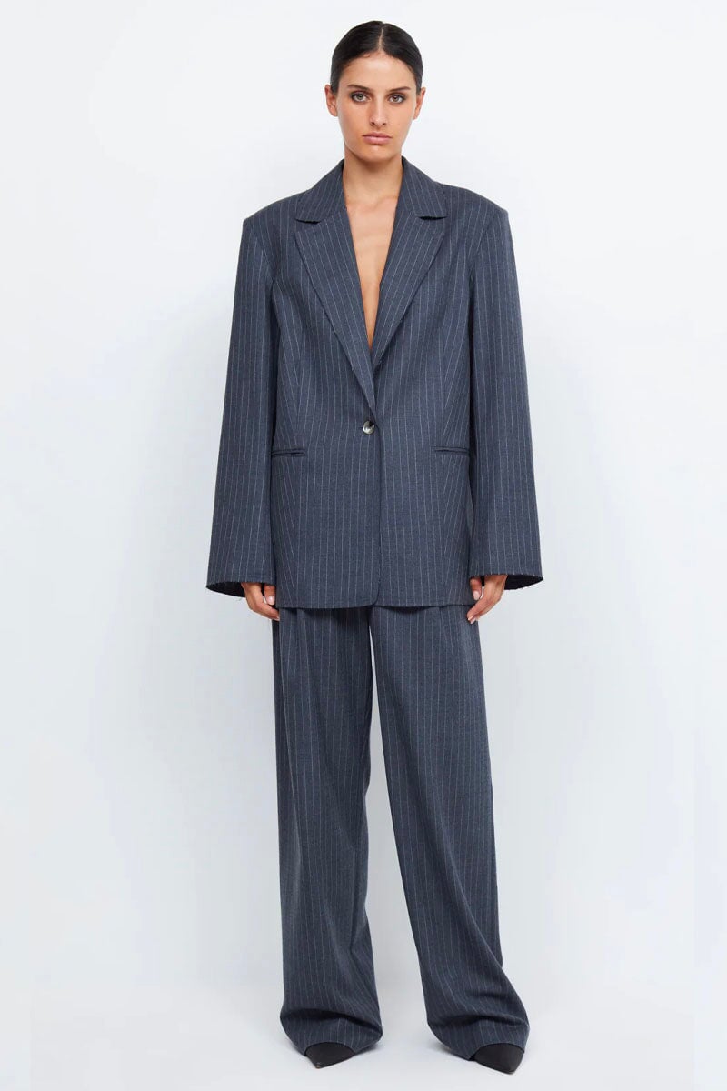PINE BLAZER-CHARCOAL PINSTRIPE Jackets Bec and Bridge