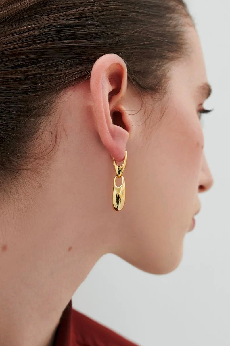 DROPLET EARRING-GOLD Jewellery Anna Rossi Jewellery