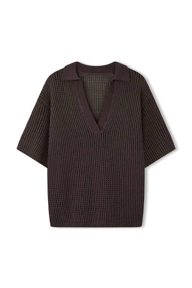 CHARCOAL COTTON CROCHET SHIRT Shirts Zulu and Zephyr 6 Charcoal