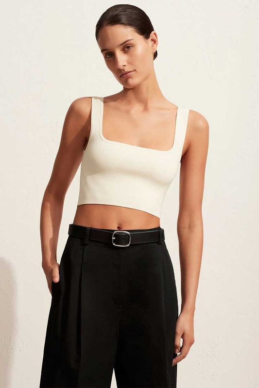 NINETIES CROP TANK-ECRU Tops Matteau 1 Ecru