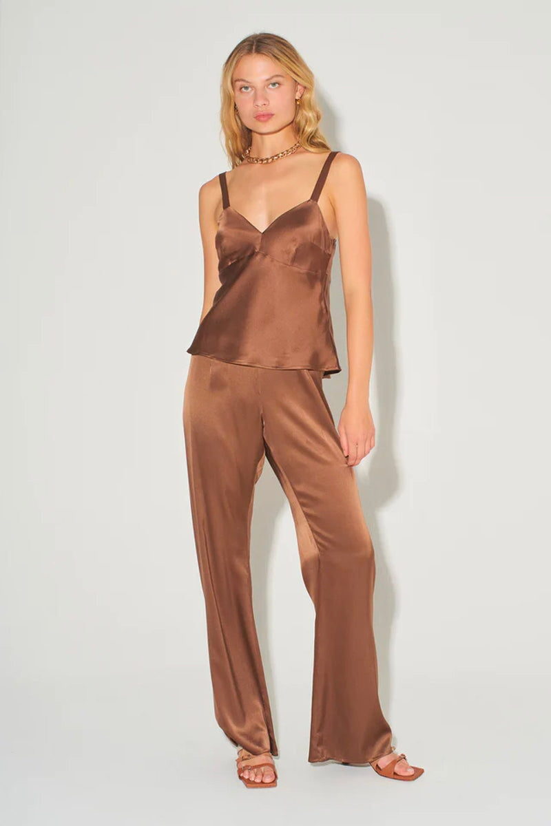 QUINN CLASSIC SILK CAMI-WALNUT Tops HANSEN AND GRETEL
