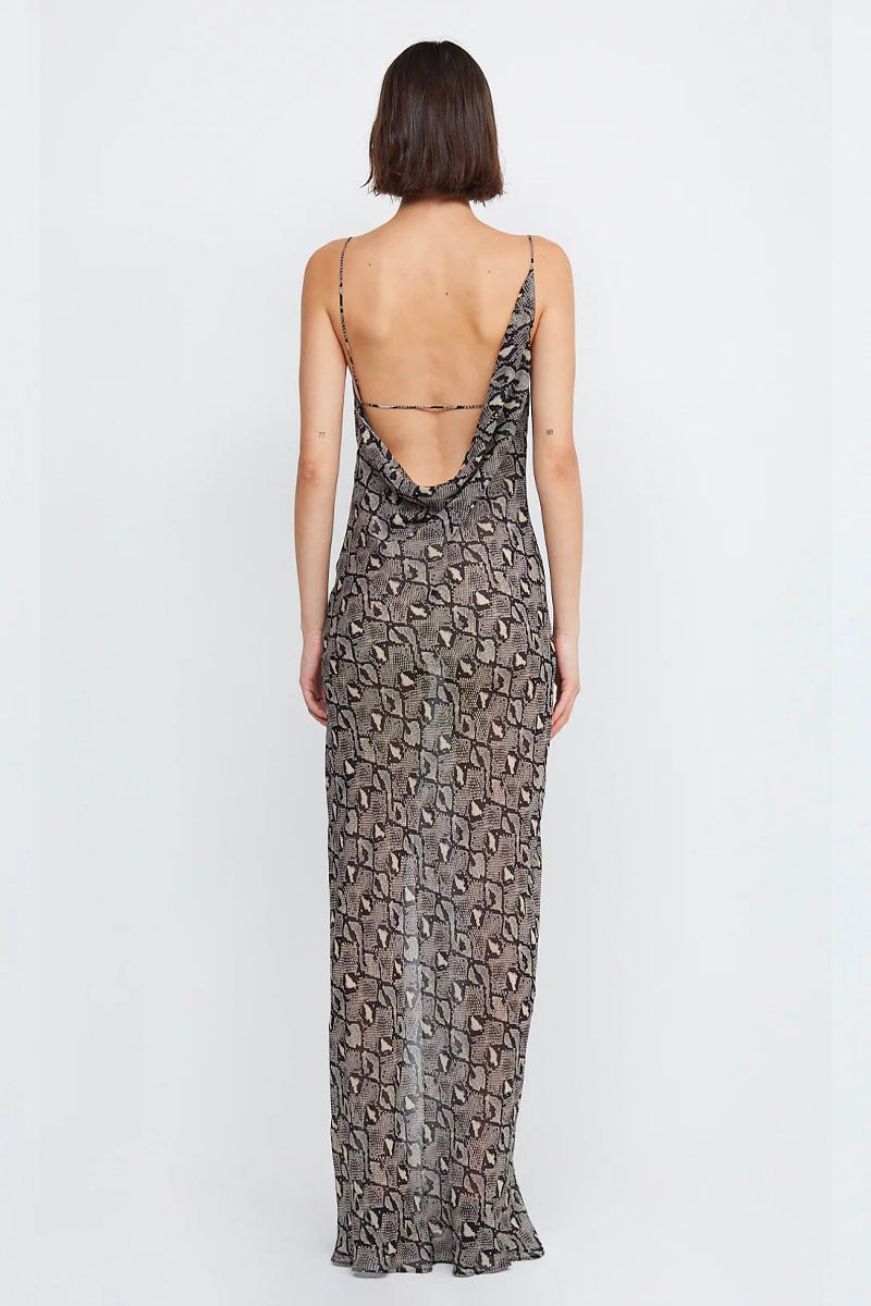 PORTIA DRAPE MAXI DRESS-PYTHON Dress Bec and Bridge