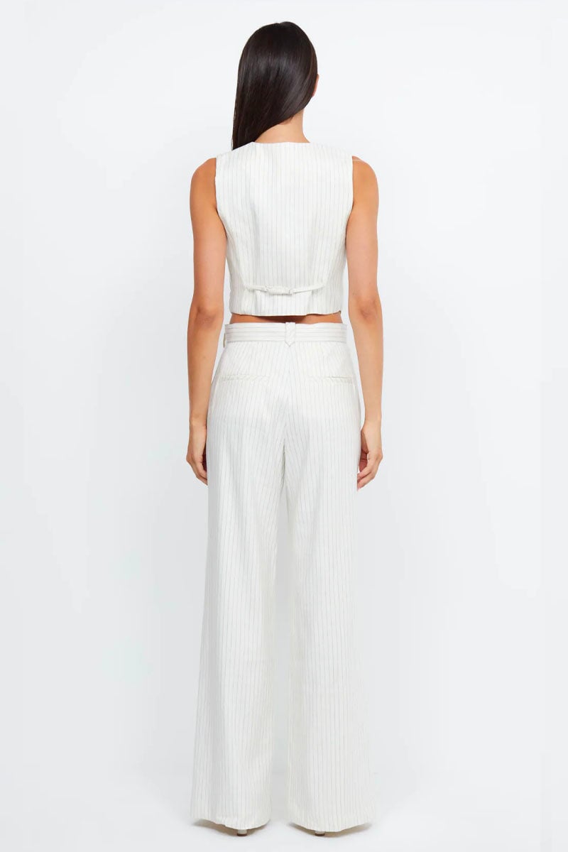 LOU PINSTRIPE VEST-IVORY PINSTRIPE Jackets Bec and Bridge