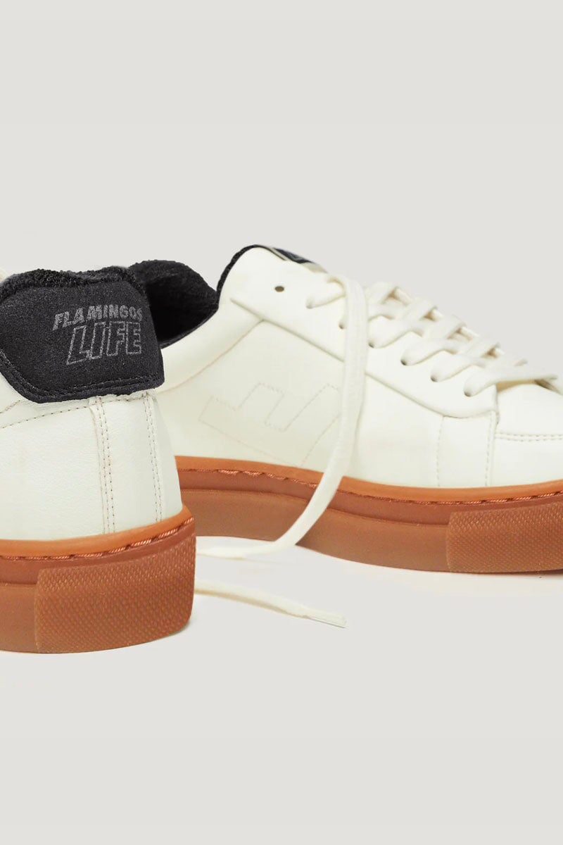 CLASSIC 70S WHITE-BLACK CARAMEL Shoes Flamingos Life