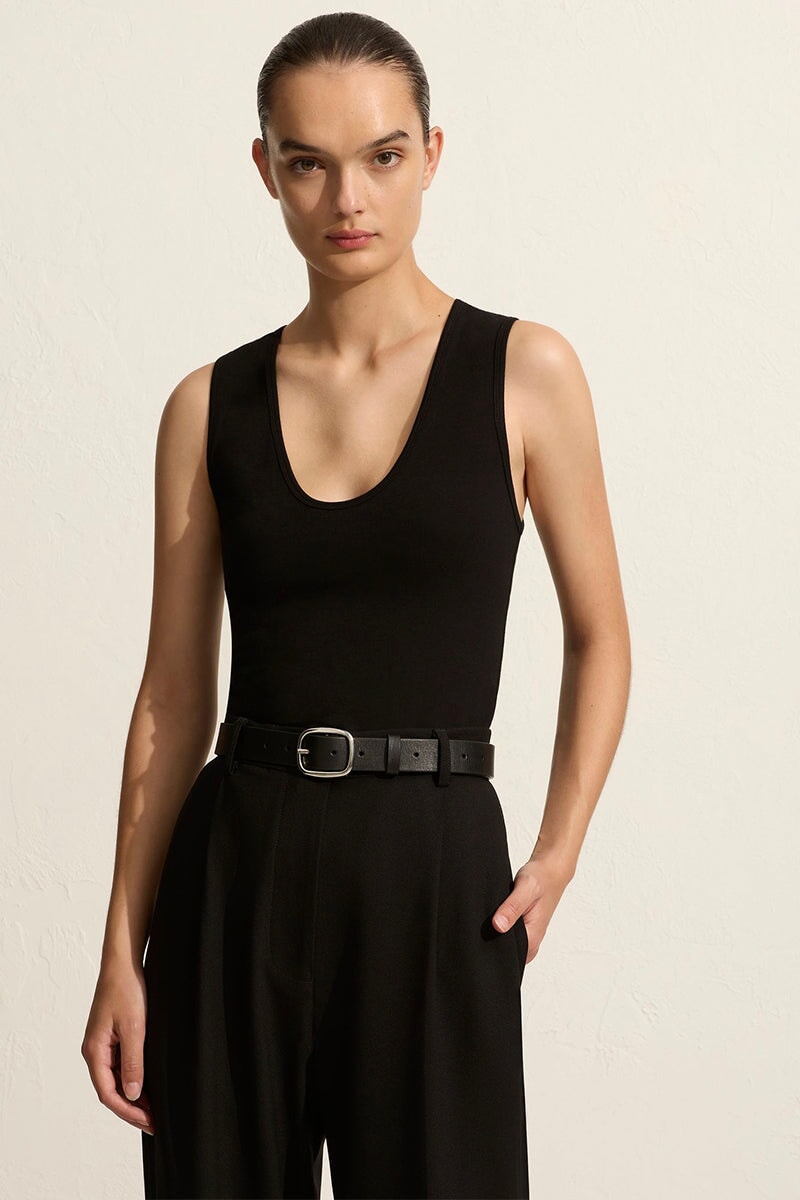 HIGH WAIST PLEAT PANT-BLACK Pants Matteau