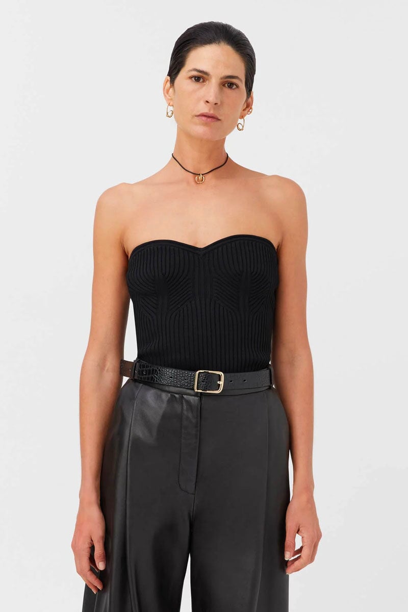 VALENTIN KNIT TOP-BLACK Tops Camilla and Marc