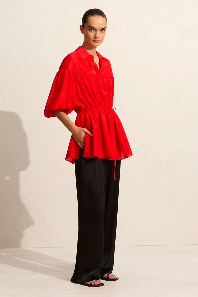 DRAWCORD TUNIC-ROSSO Shirts Matteau