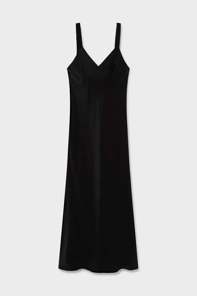 DECO RUCHED DRESS-BLACK Dress Silk Laundry XS Black