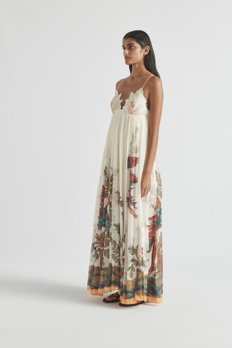 PROMISES FLOWER BUST DRESS-GARDENIA Maxi Dress ANTIPODEAN
