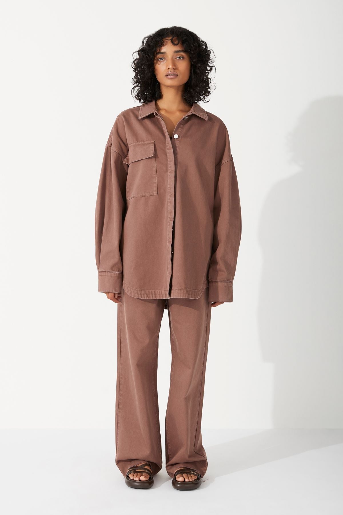 CHOCOLATE RECYCLED COTTON JACKET-CHOCOLATE Jackets Zulu and Zephyr