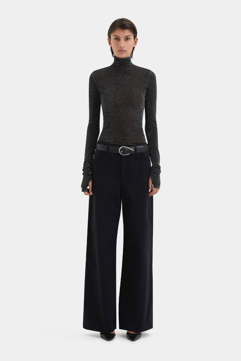 CHIANO LONG SLEEVE TOP-BLACK SILVER Tops SIR.