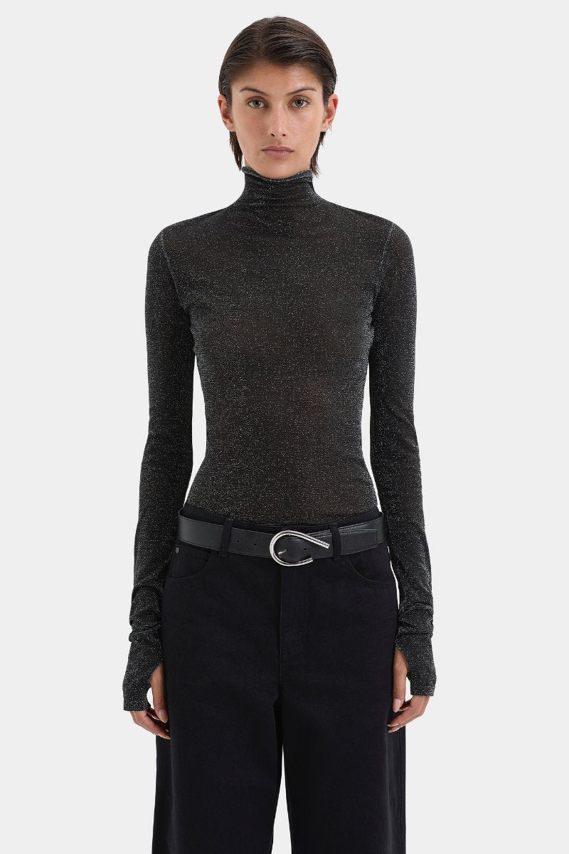 CHIANO LONG SLEEVE TOP-BLACK SILVER Tops SIR.