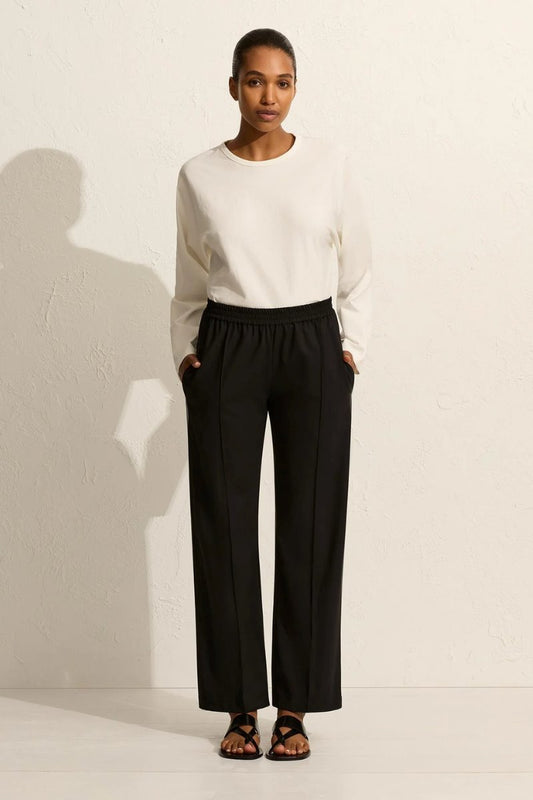 RELAXED PIN-STITCH TROUSER-BLACK Pants Matteau