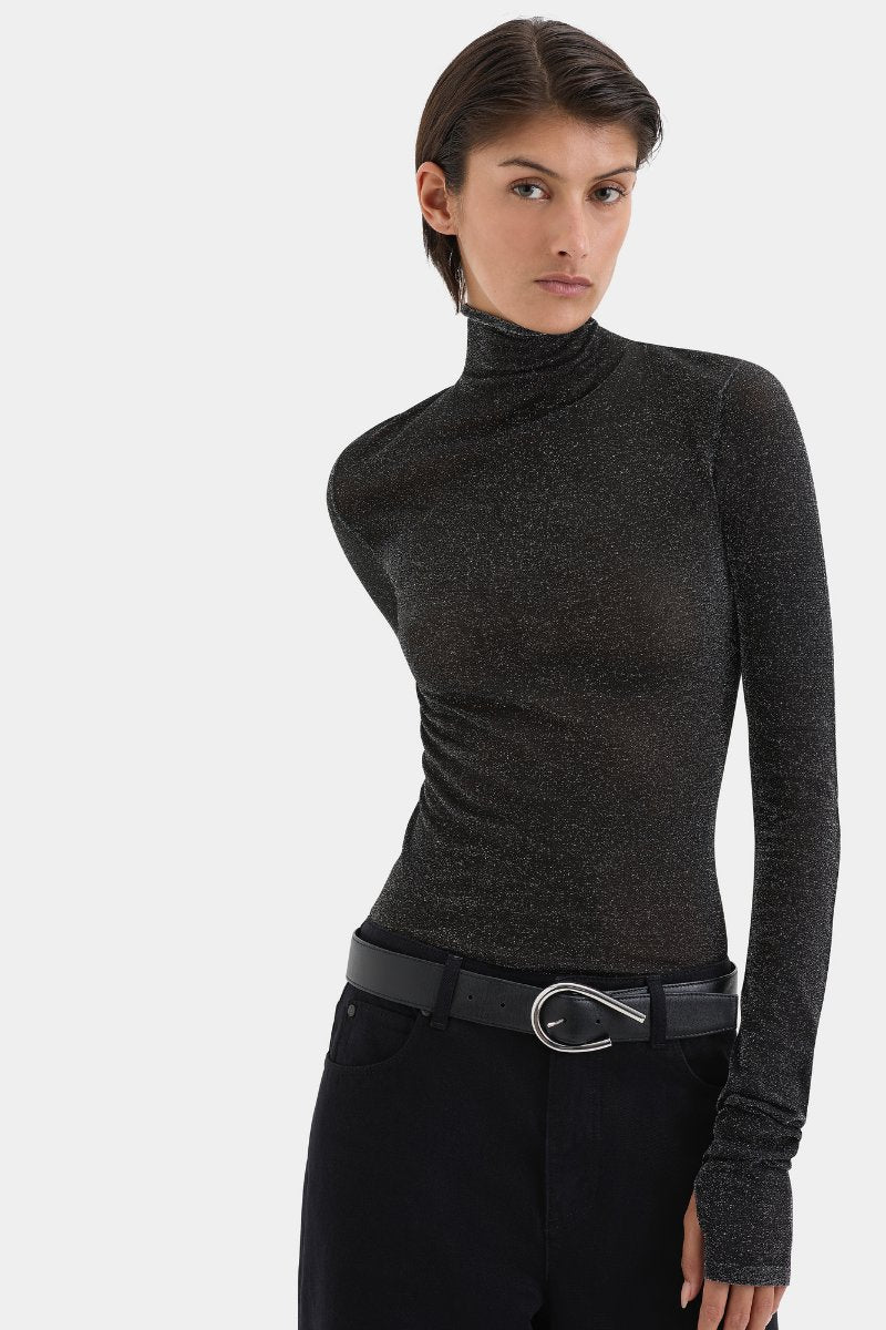 CHIANO LONG SLEEVE TOP-BLACK SILVER Tops SIR.