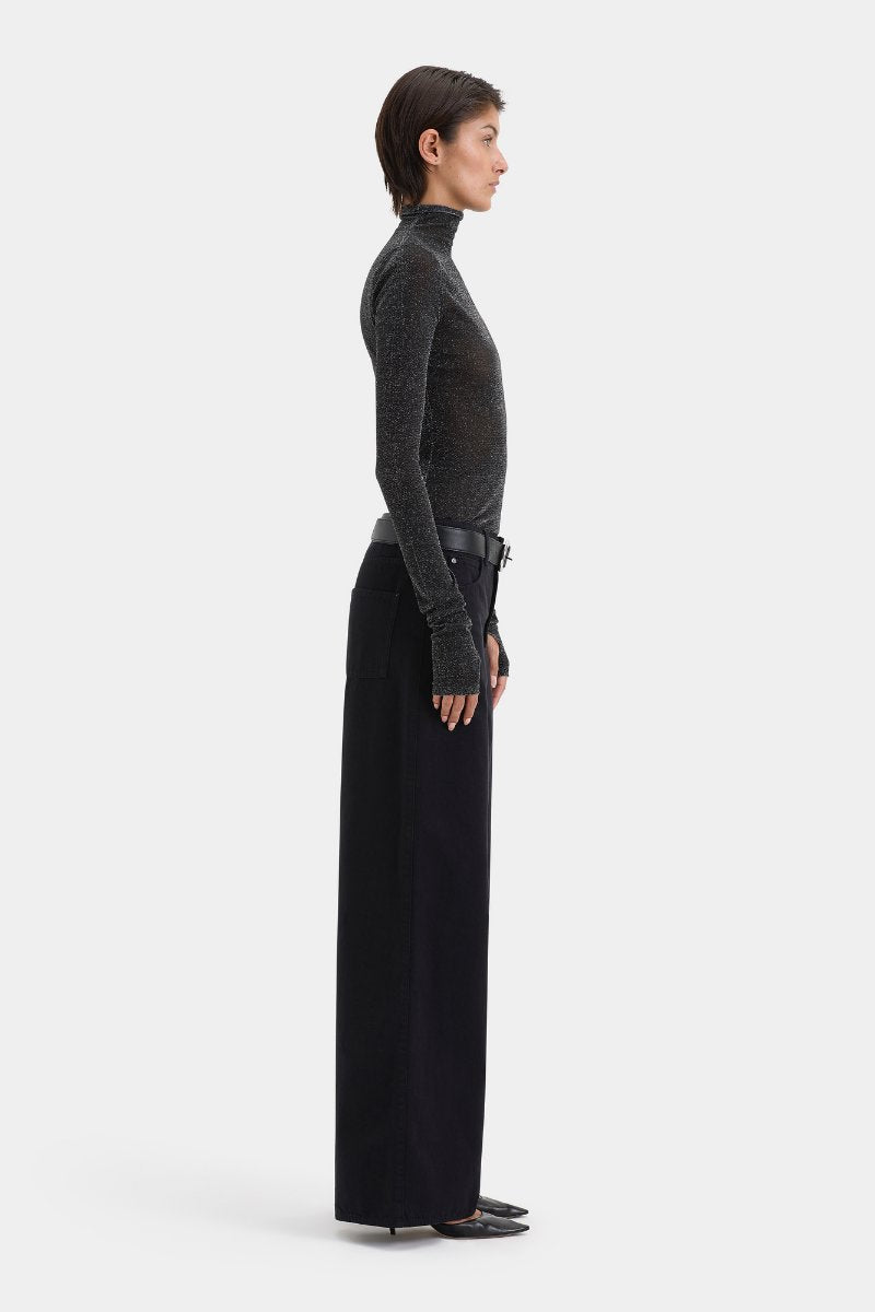 CHIANO LONG SLEEVE TOP-BLACK SILVER Tops SIR.