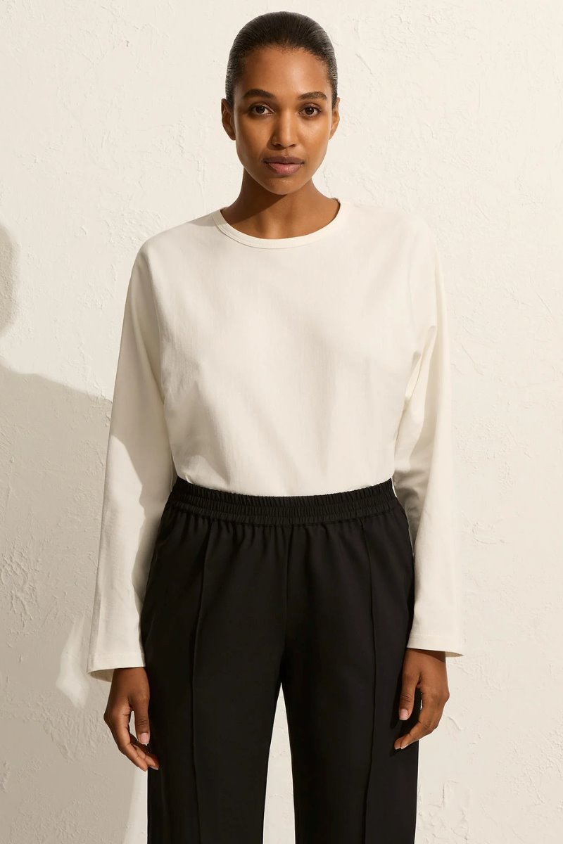 RELAXED PIN-STITCH TROUSER-BLACK Pants Matteau