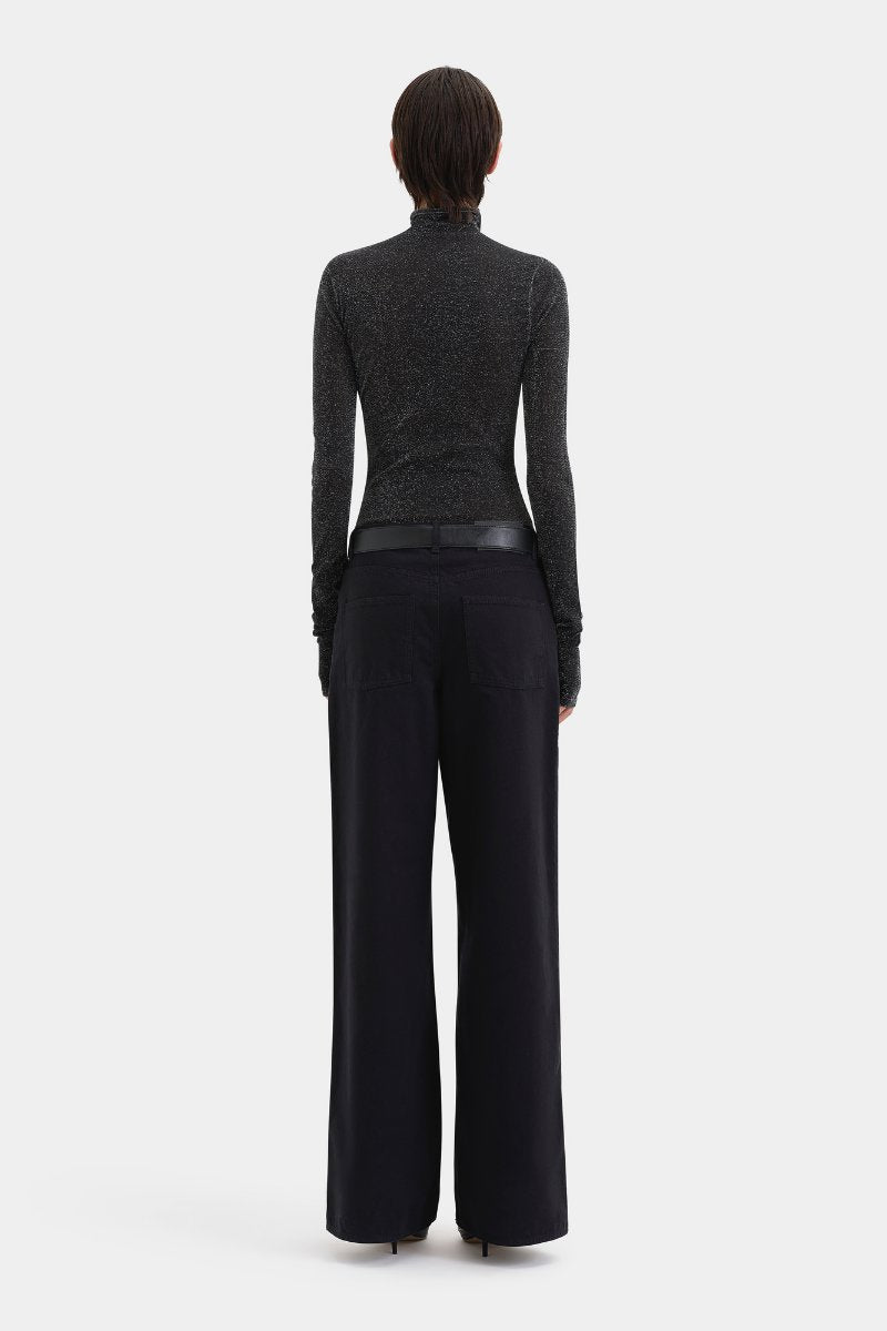 CHIANO LONG SLEEVE TOP-BLACK SILVER Tops SIR.