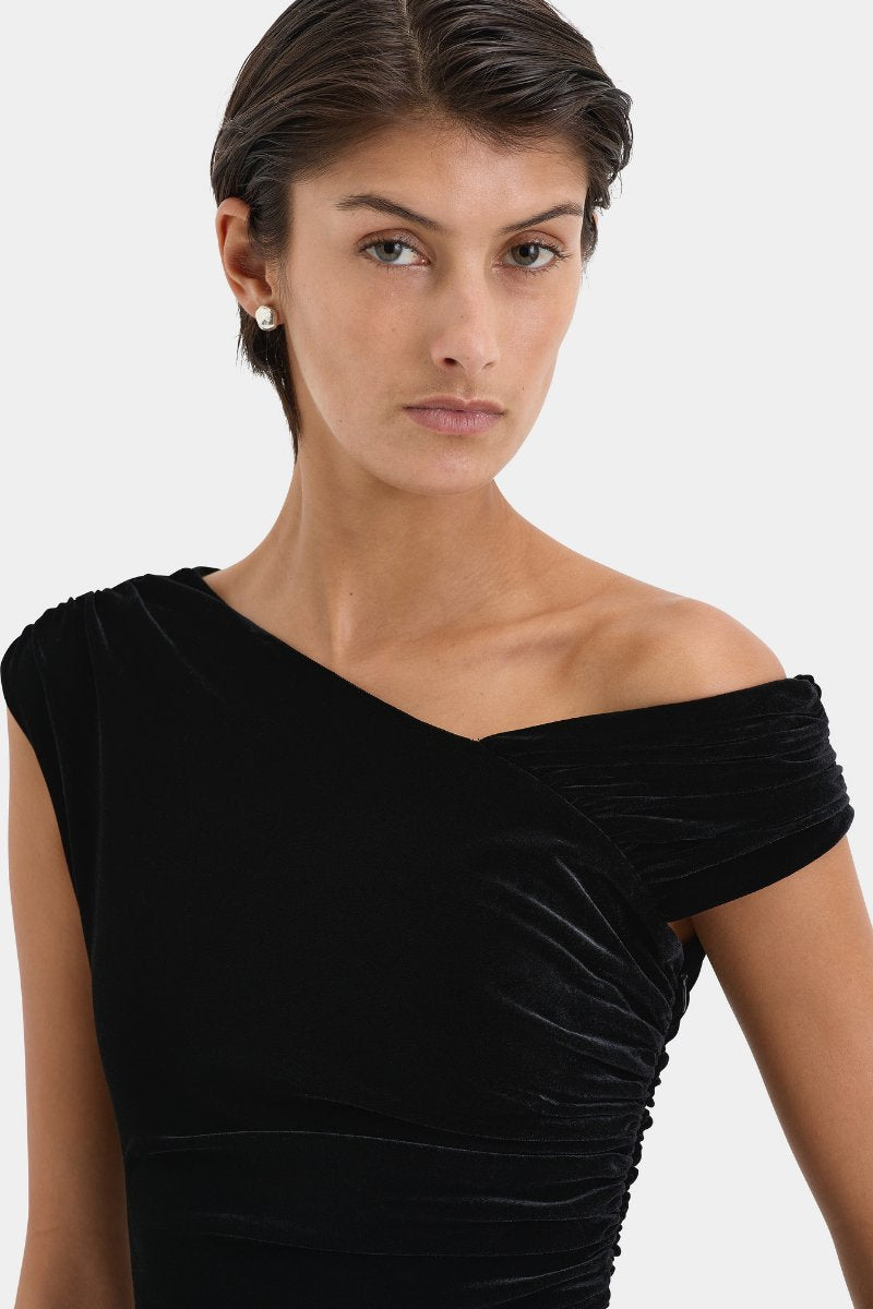 ETTORE GOWN-BLACK Midi Dress SIR.