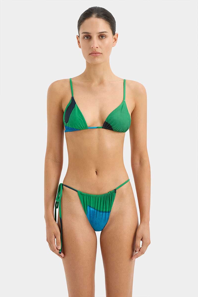 FRANCESCA STRING TRIANGLE TOP-EMERALD REFLECTION Swim SIR.