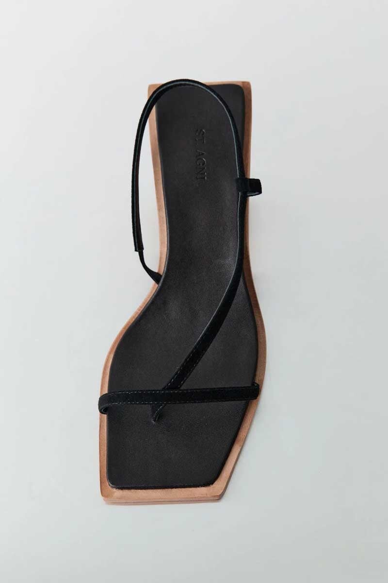 SUEDE STRAP HEEL-BLACK Footwear ST AGNI