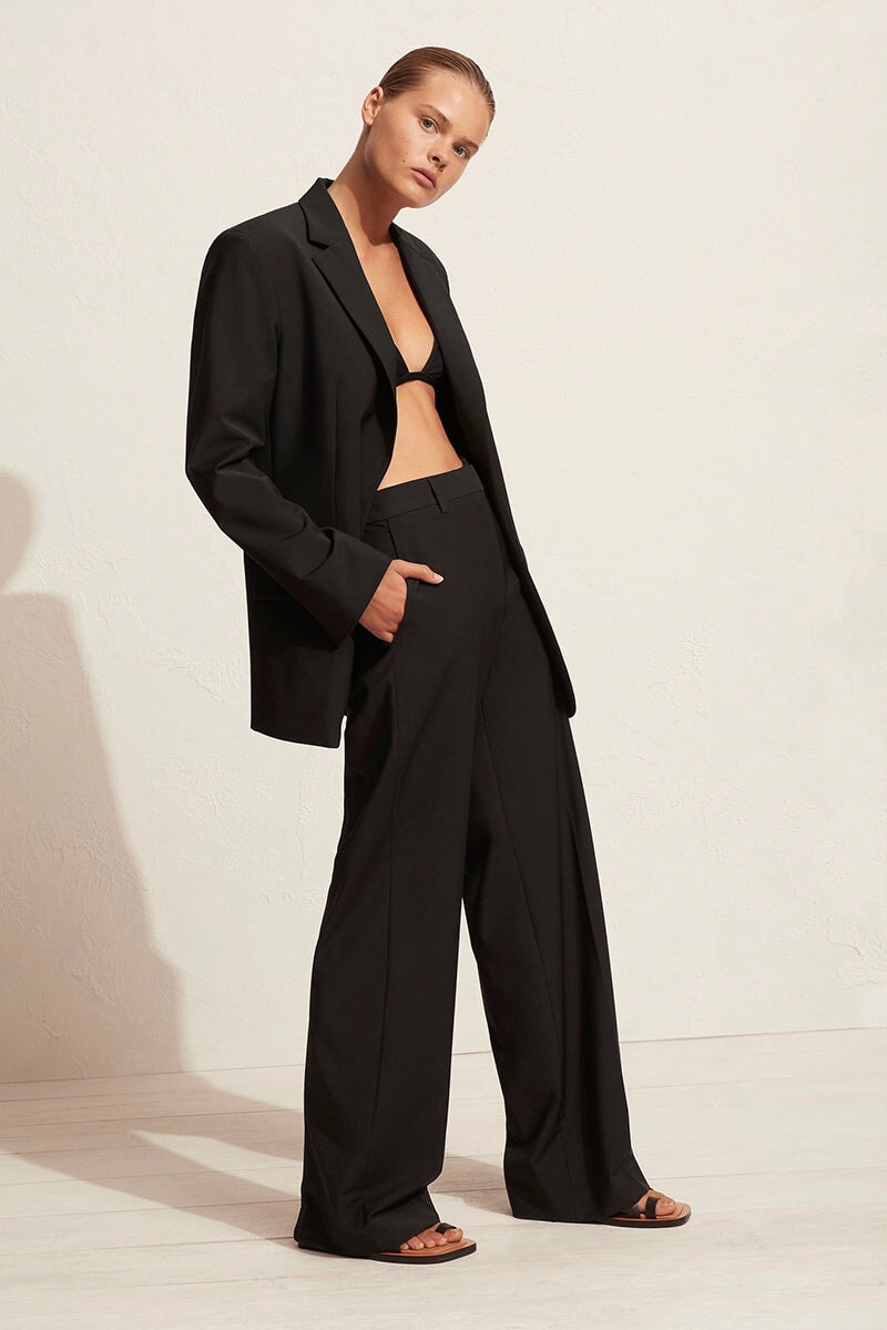 RELAXED TAILORED BLAZER-BLACK Jackets Matteau