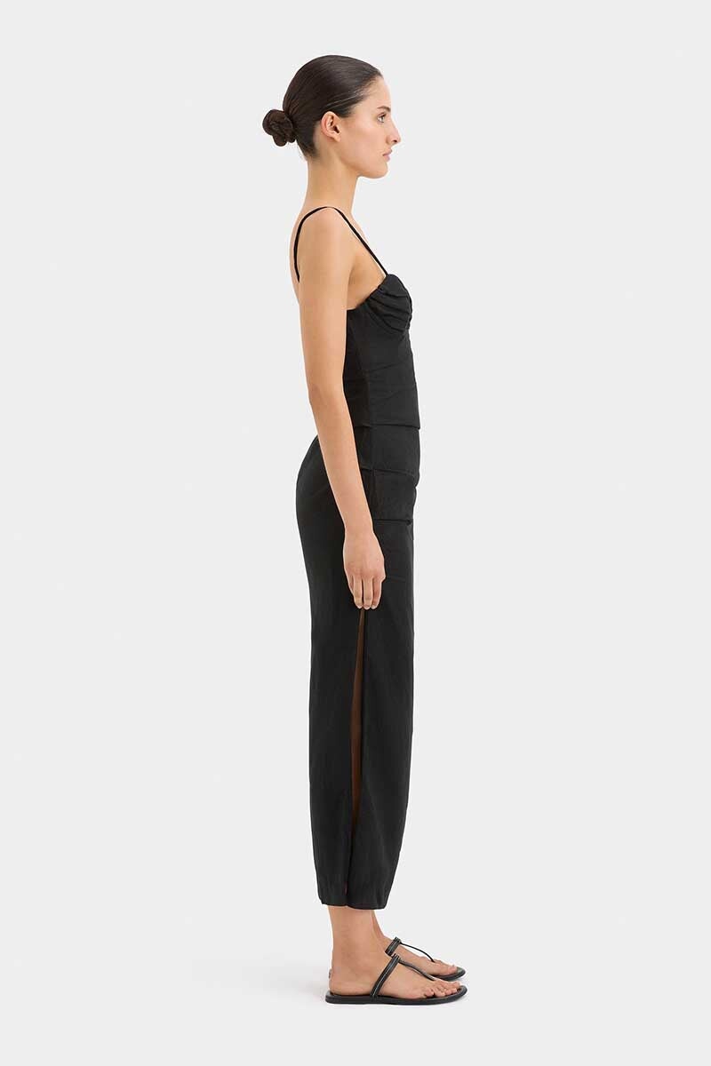 NOEMI BALCONETTE MIDI DRESS-BLACK Dress SIR.
