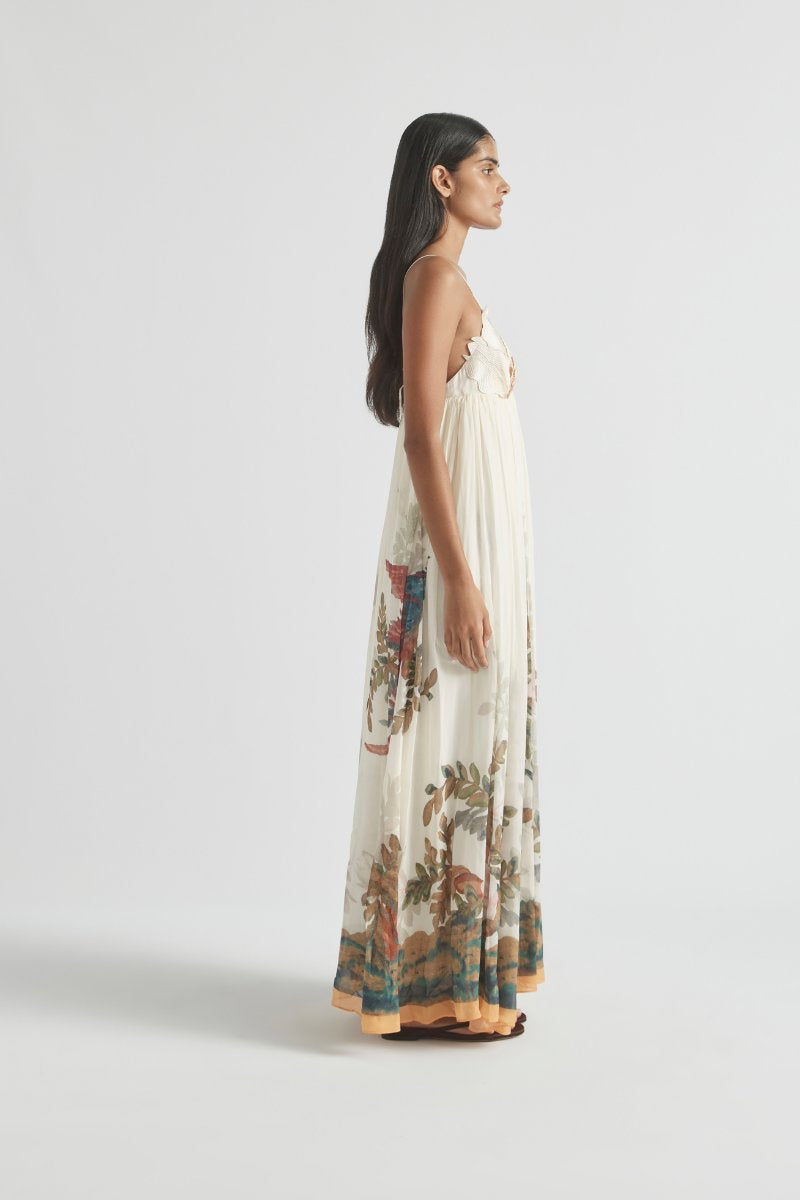 PROMISES FLOWER BUST DRESS-GARDENIA Maxi Dress ANTIPODEAN