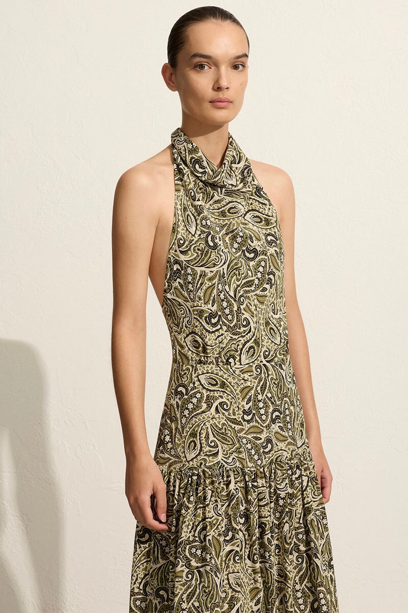 SCARF HALTER DRESS-PAISLEY Dress Matteau