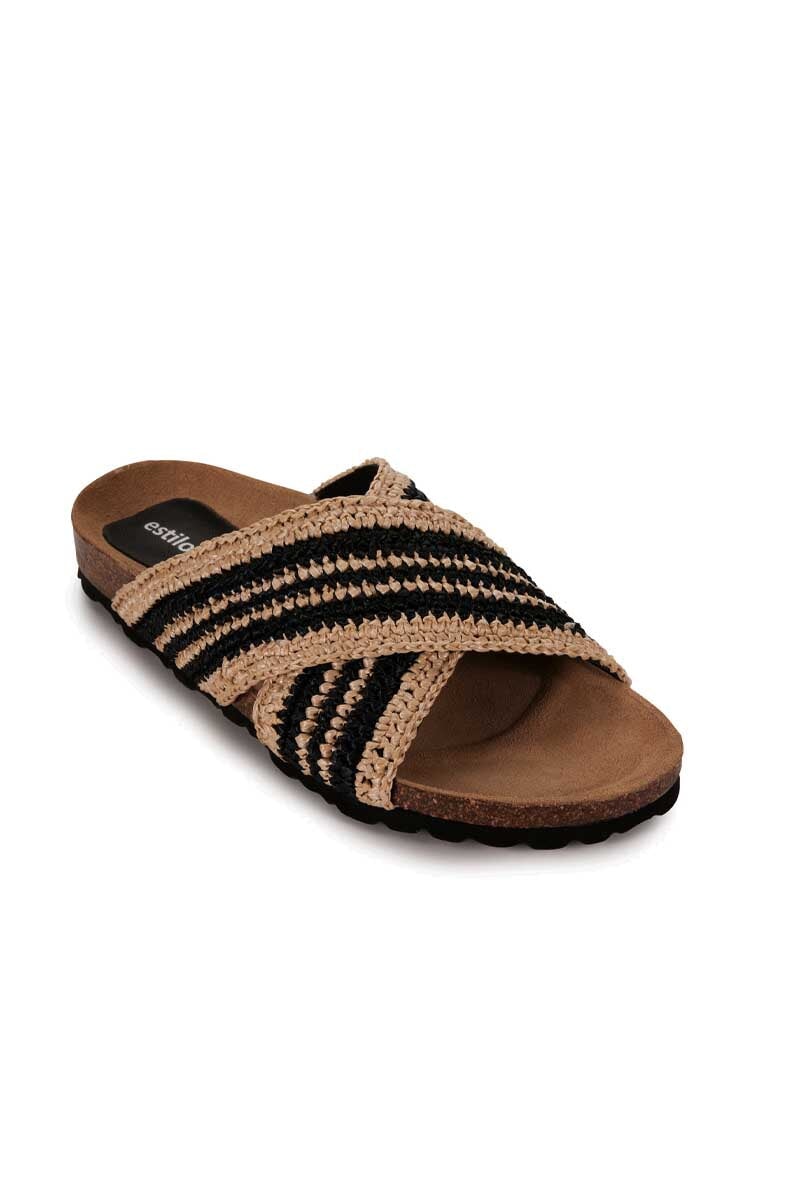 BASK SLIDE-BLACK/NATURAL Shoes Estilo Emporio