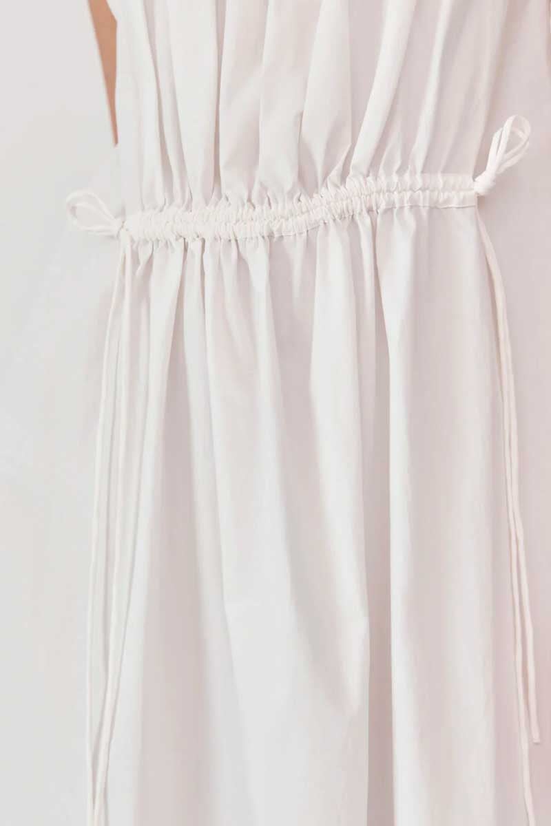 RELAXED DRAWSTRING DRESS-WHITE Dress ST AGNI