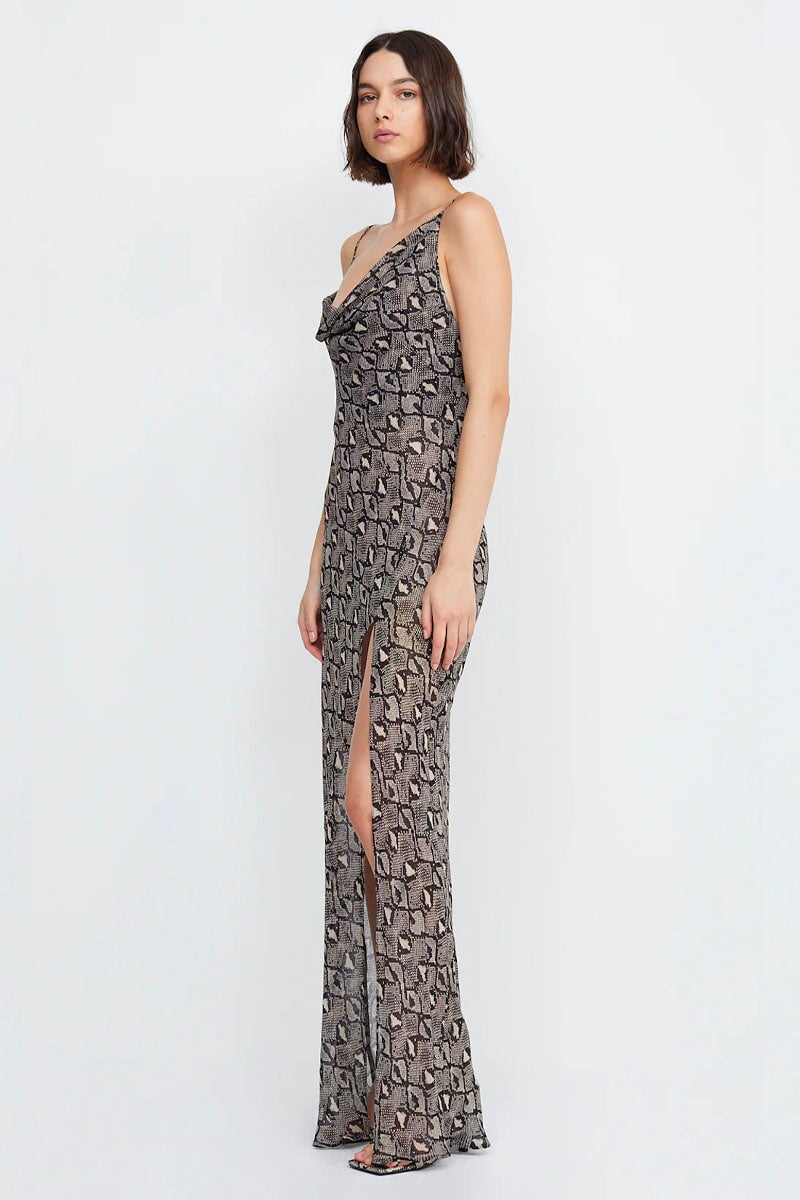 PORTIA DRAPE MAXI DRESS-PYTHON Dress Bec and Bridge