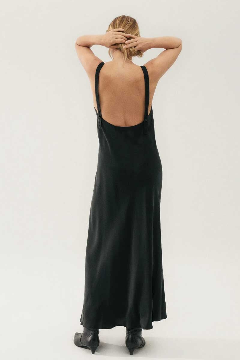DECO RUCHED DRESS-BLACK Dress Silk Laundry
