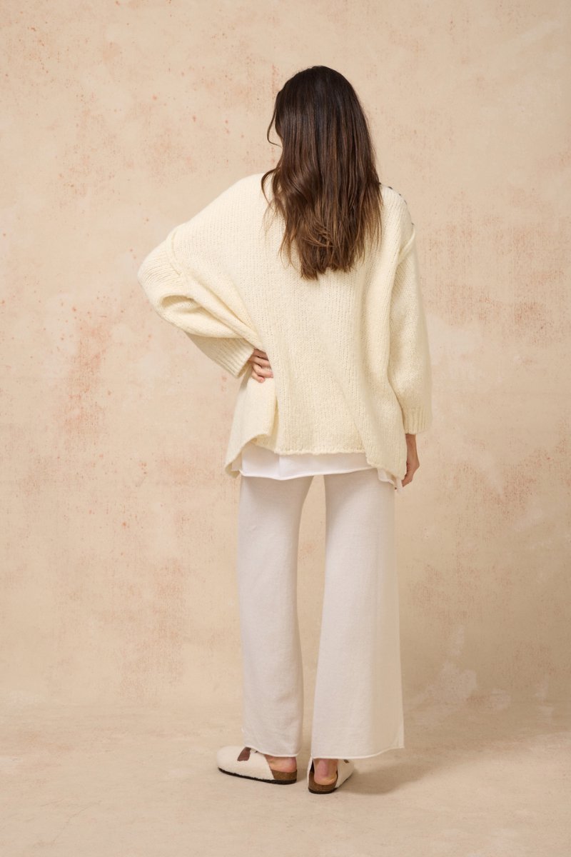 BISOU CARDIGAN-OFF WHITE Knitwear Estilo Emporio
