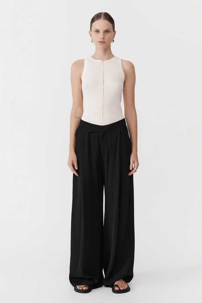 STITCH DETAIL TANK-IVORY Tops ST AGNI