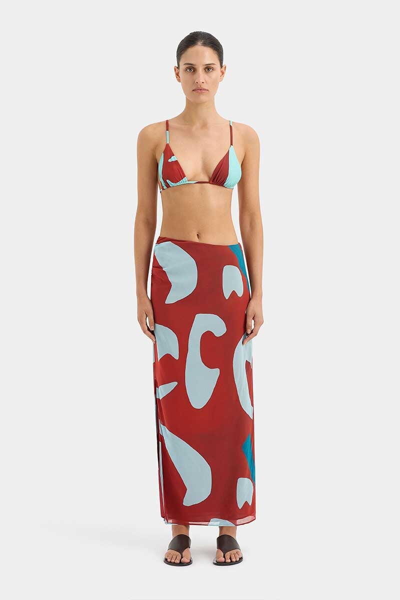 FRANCESCA STRING TRIANGLE TOP-RUBY REFLECTION Swim SIR.