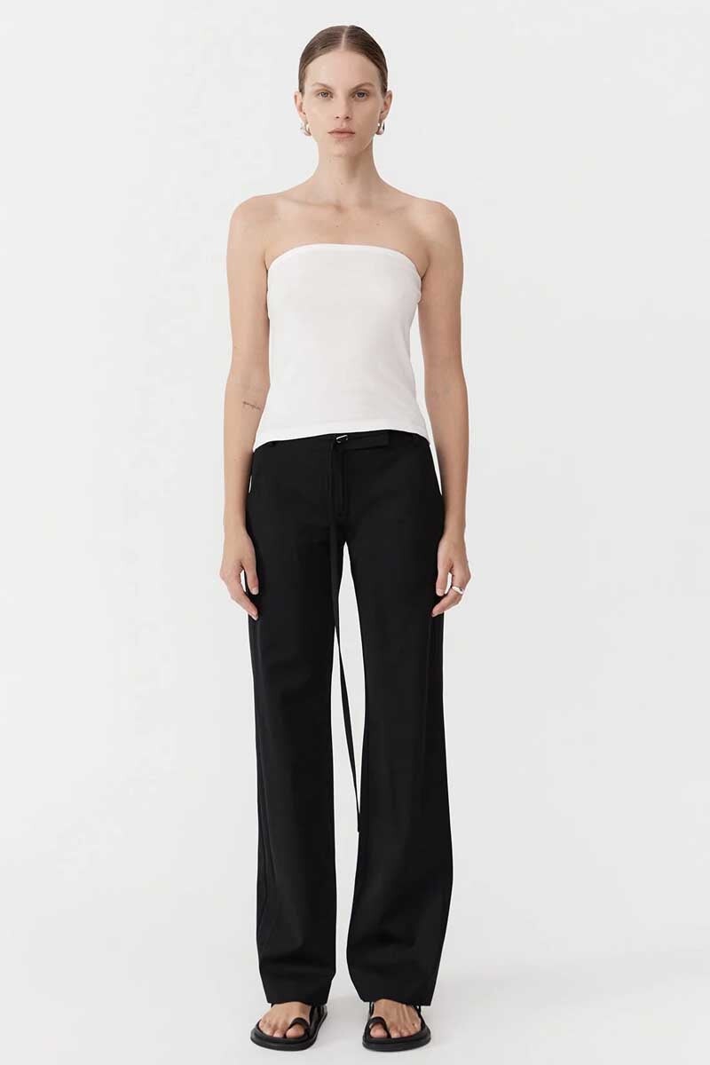 ORGANIC COTTON STRAPLESS TOP-WHITE Tops ST AGNI