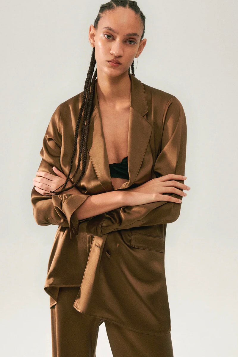 RELAXED BLAZER-DARK EARTH Jackets Silk Laundry