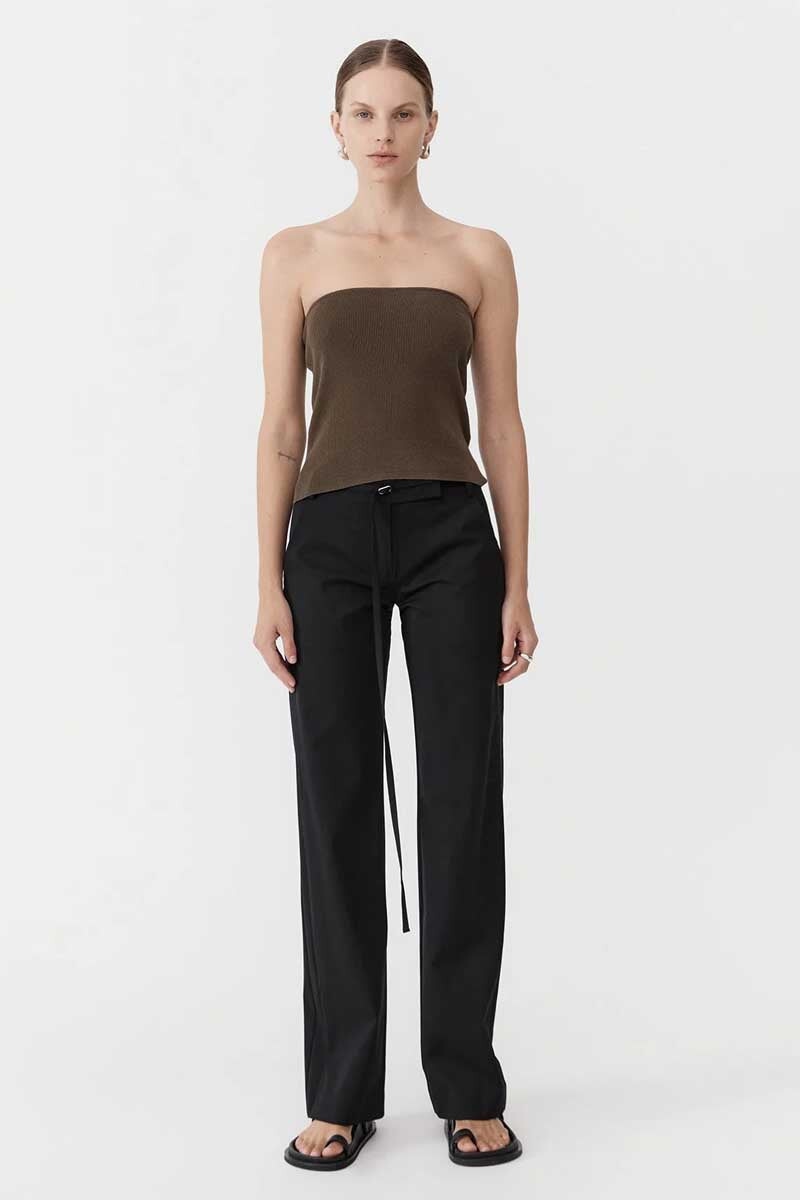 90S STRAPLESS KNIT TOP-KELP Knitwear ST AGNI