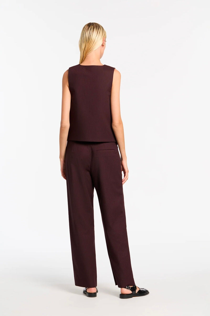 GUILLAUME VEST-PLUM PINSTRIPE Jackets SIR.