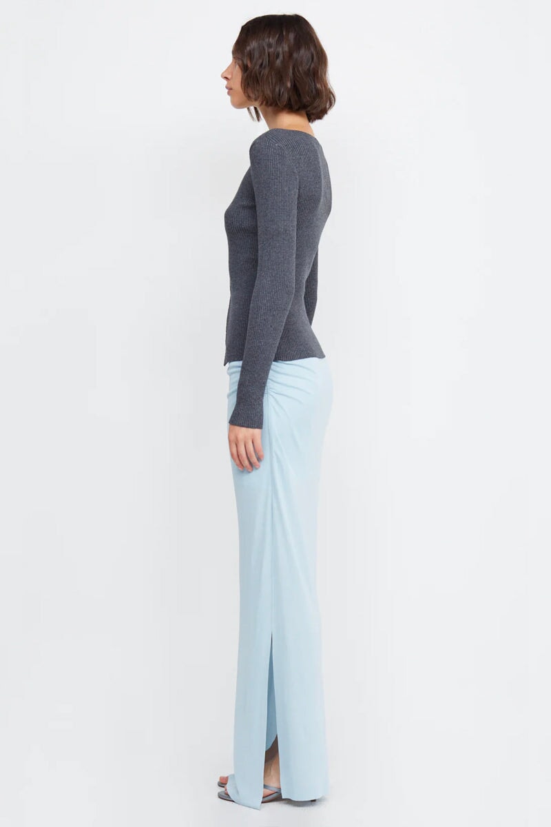 SAPPHIRA KNIT CARDIGAN-CHARCOAL MARLE Knitwear Bec and Bridge