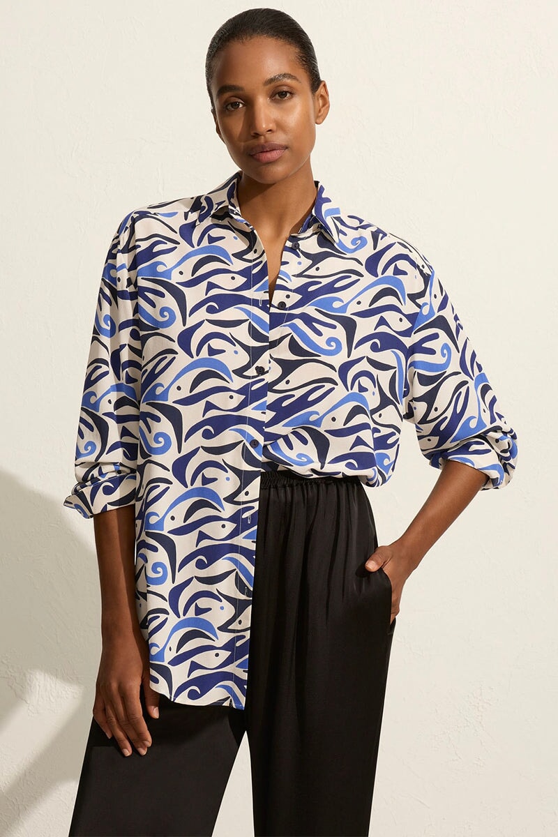 LONG SLEEVE SILK SHIRT-PESCADO Shirts Matteau