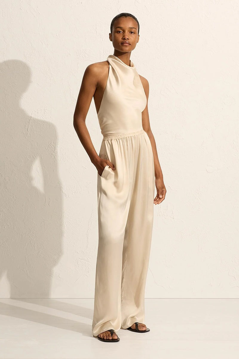 RELAXED SATIN PANT-IVORY Pants Matteau 
