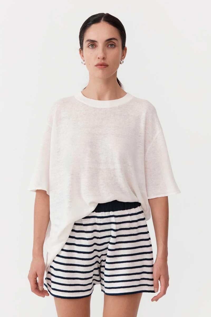 COPAIN KNIT TEE-OFF WHITE Tops ST AGNI