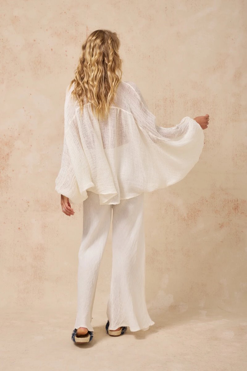 OBOE SHIRT-RETE PANNA Tops Estilo Emporio