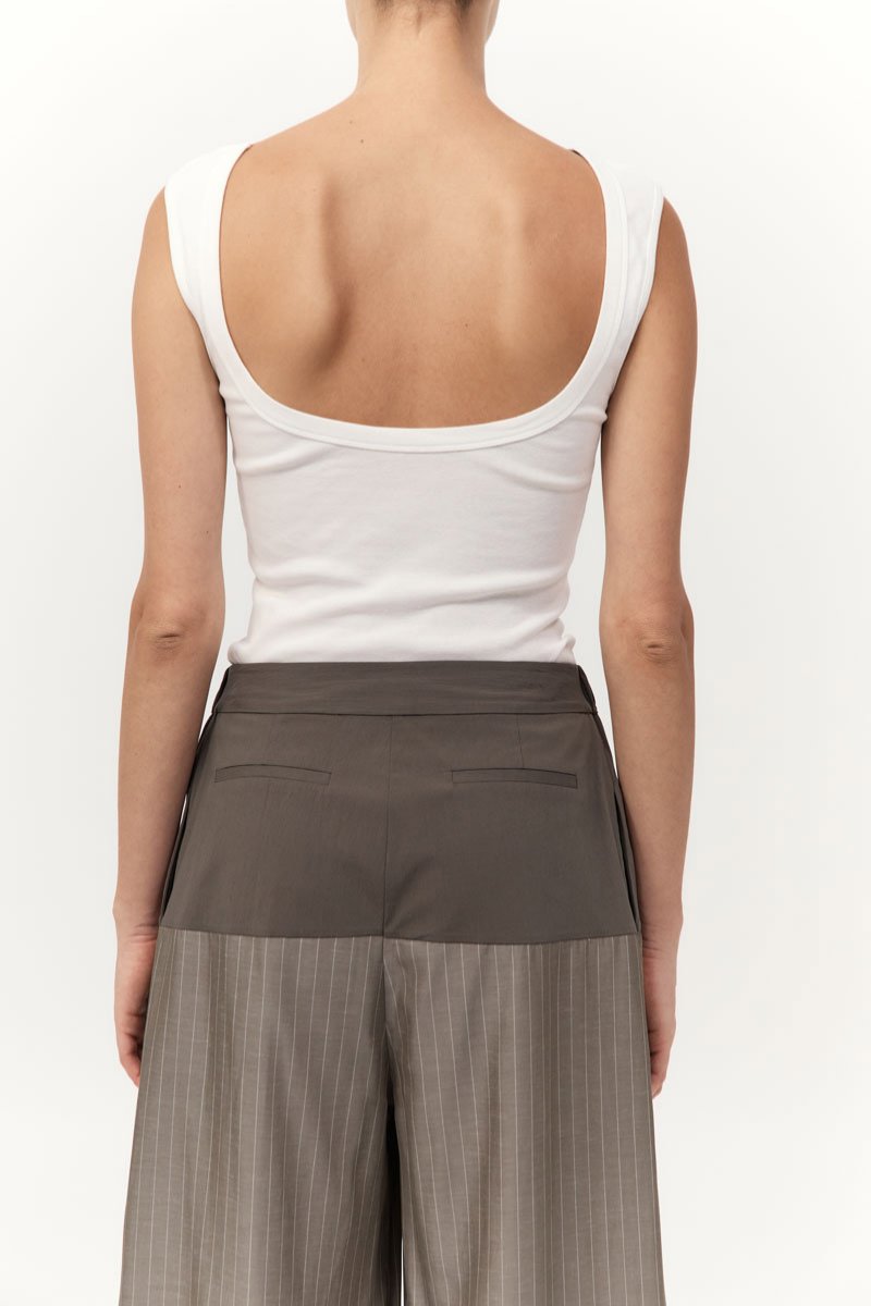 ORGANIC COTTON BALLERINA TOP-WHITE Tops ST AGNI