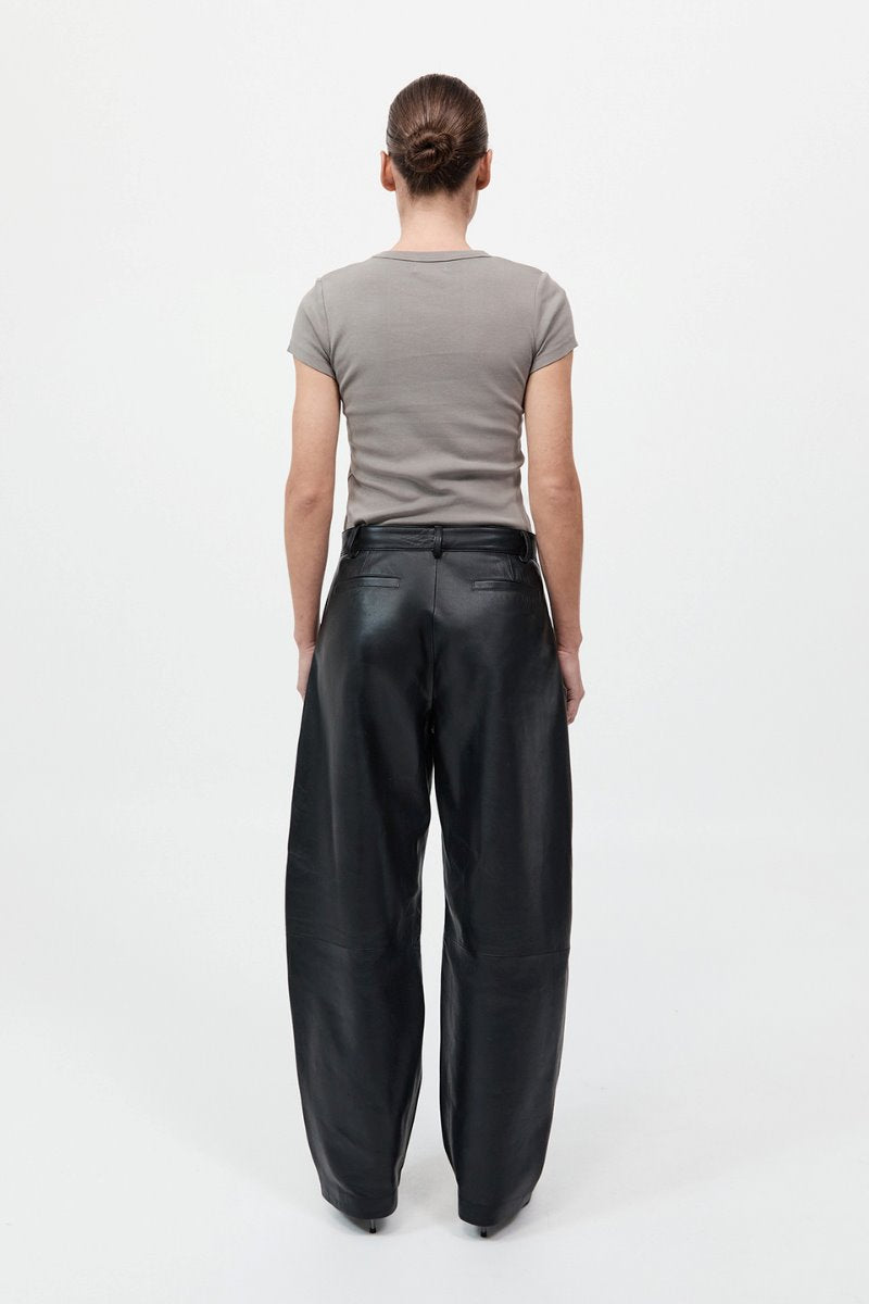 LEATHER BALLOON PANTS-BLACK Pants ST AGNI