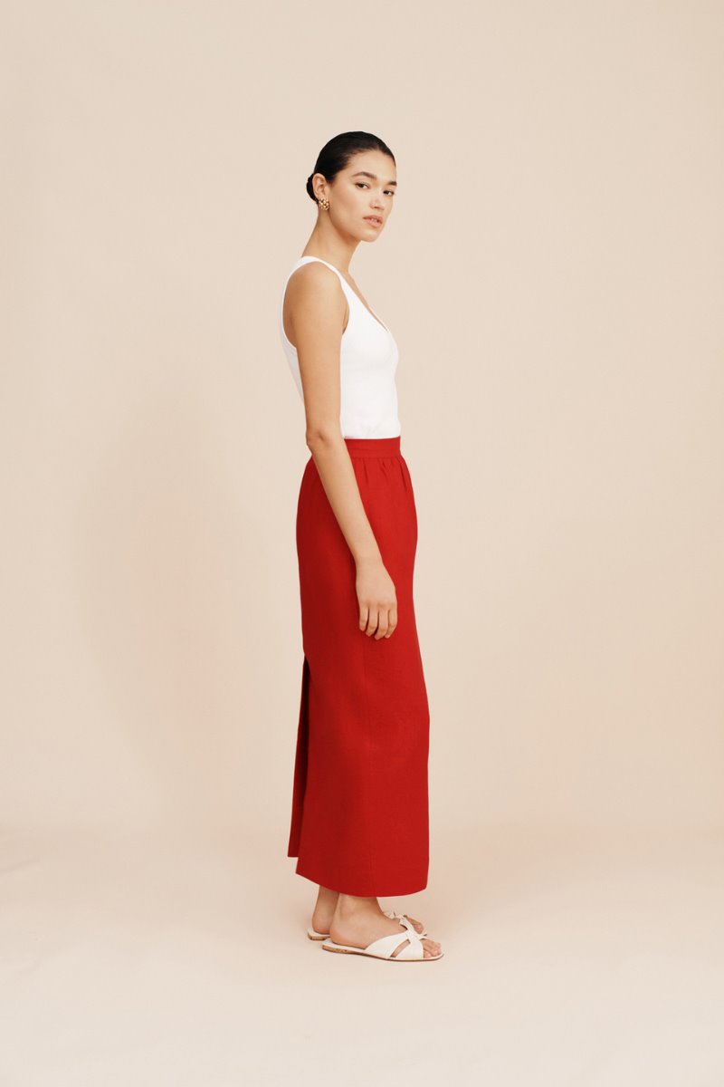 BONNIE PENCIL SKIRT-RED Skirts Posse