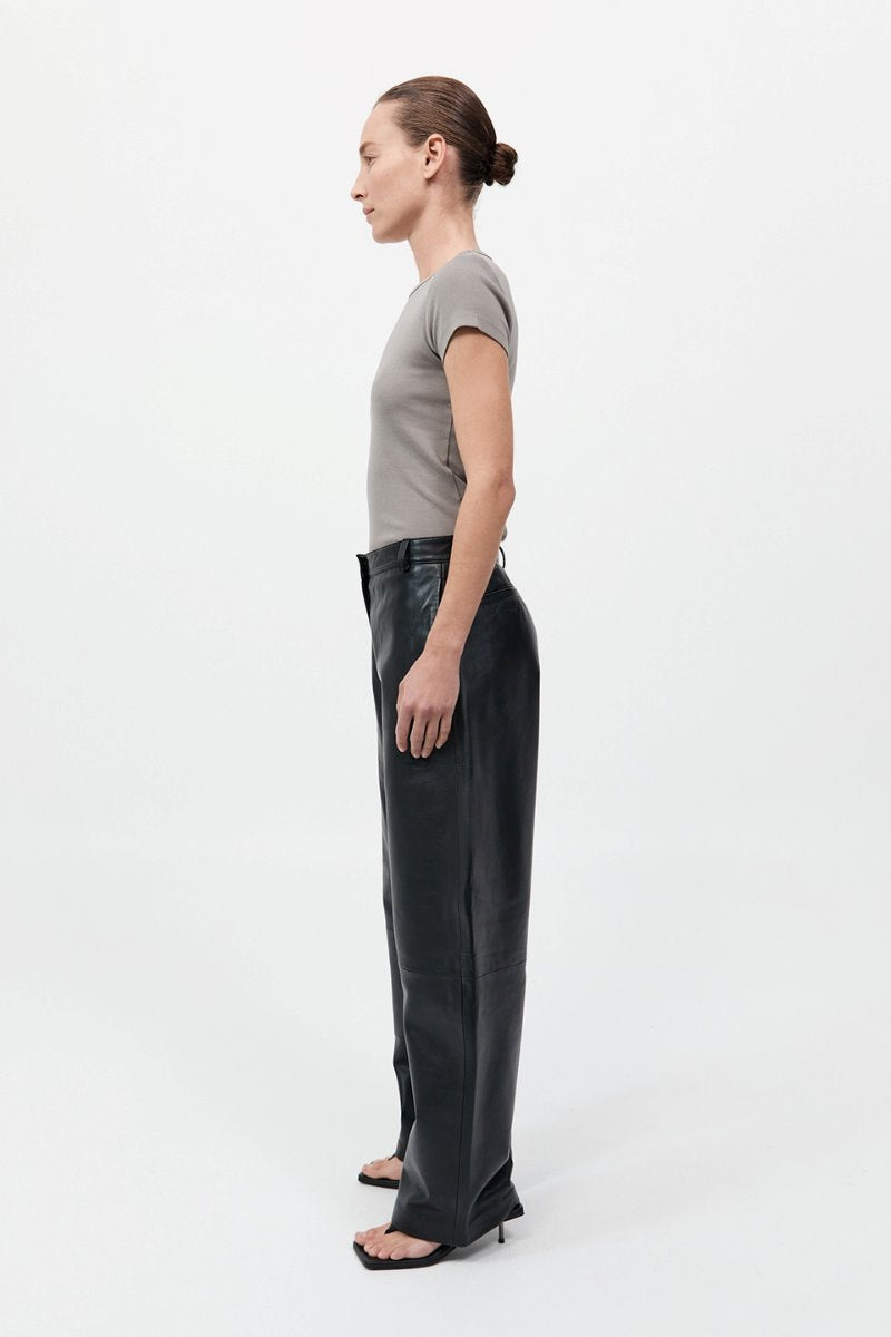 LEATHER BALLOON PANTS-BLACK Pants ST AGNI