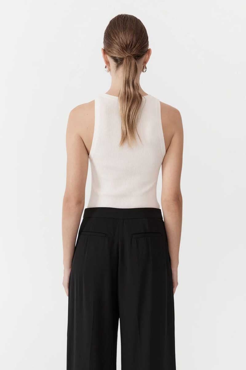 STITCH DETAIL TANK-IVORY Tops ST AGNI